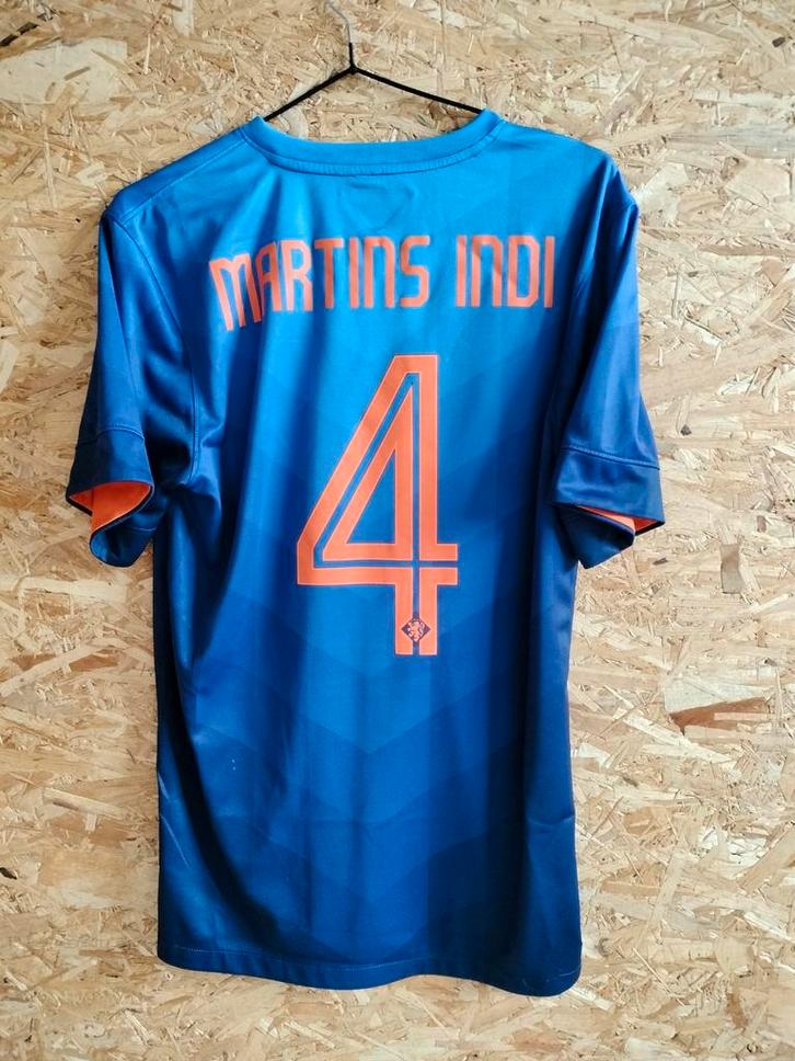 Nederlands elftal WK 2014 Martins Indi maat S, Sport en Fitness, Voetbal, Zo goed als nieuw, Shirt, Maat S, Ophalen of Verzenden