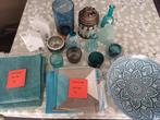 Turkoise decoratie, Huis en Inrichting, Woonaccessoires | Dienbladen, Ophalen of Verzenden, Gebruikt, Rond, Hout