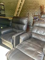 Te koop 2 elektrisch verstelbare leren fauteuils., Ophalen, Gebruikt, 75 tot 100 cm, Leer