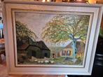 Schilderij Boerderij met Kippen, Antiek en Kunst, Kunst | Schilderijen | Klassiek, Ophalen