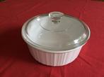 Ronde ovenschaal met glazen deksel Corning ware, Ophalen of Verzenden, Zo goed als nieuw, Glas