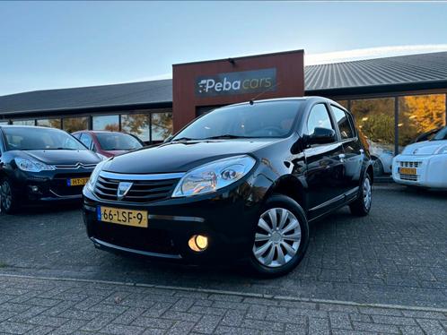 Dacia Sandero 1.2 16V 2010 Zwart met Airco, Auto's, Dacia, Particulier, Sandero, ABS, Airbags, Airconditioning, Centrale vergrendeling