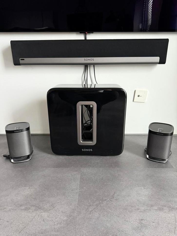 NW in doos Sonos Home Cinema Set (Playbar, Sub & 2x Play:1), Audio, Tv en Foto, Home Cinema-sets, Zo goed als nieuw, Overige spelers