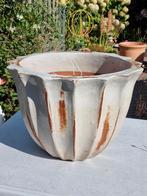 Plantenbak, 52 cm.   Terracotta crème geglazuurd, Ophalen, Steen, Gebruikt, Minder dan 60 cm