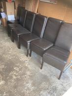 Italiaanse leren stoelen x8, Ophalen, Gebruikt, Leer