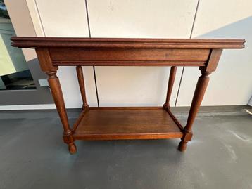 Lage massief eikenhouten sidetable 2 laags 80 cm br 63cm h beschikbaar voor biedingen