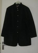Zwart doorgestikt jasje met panterprint voering, maat 46/48., Jasje, Ophalen of Verzenden, Zo goed als nieuw, Maat 46/48 (XL) of groter