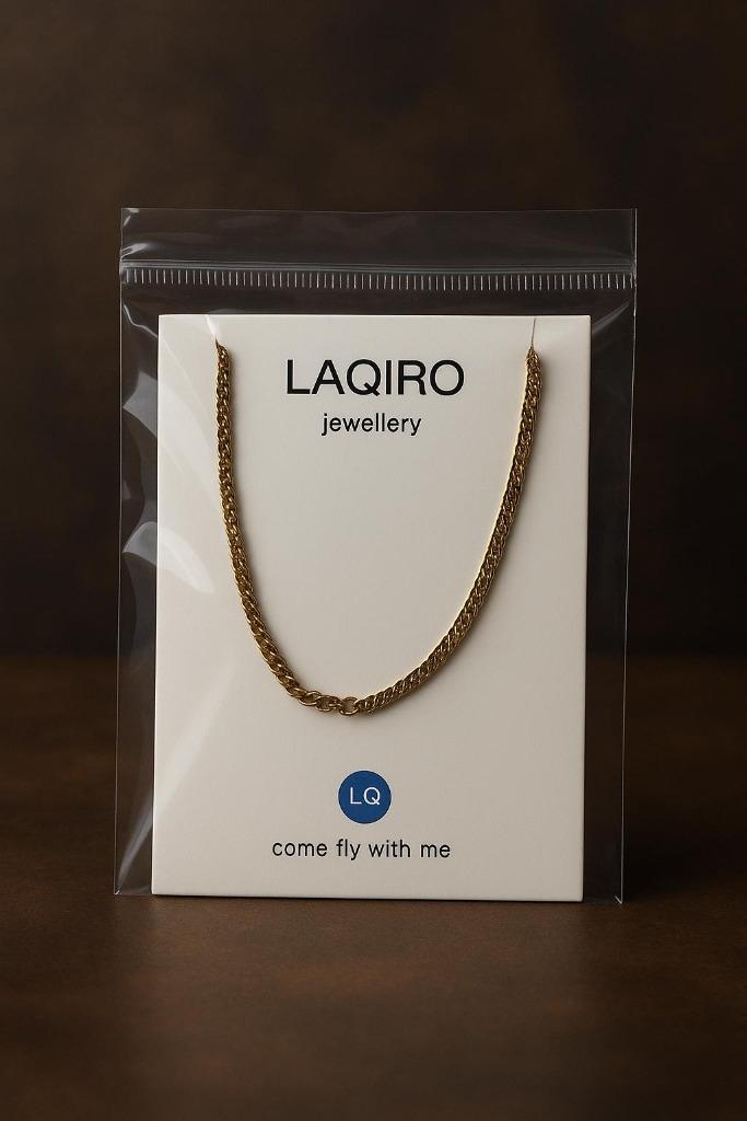 Partij sieraden goudkleurige Laqiro heren kettingen, Sieraden, Tassen en Uiterlijk, Kettingen, Nieuw, Overige materialen, Goud