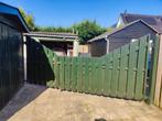 Groot hek poort stalen frame met steunwiel inkortbaar 3,96cm, Tuin en Terras, Schuttingen, Ophalen, 3 tot 6 meter, IJzer, 1 tot 2 meter