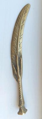 Antieke brievenopener vogel veer poot messing, Ophalen of Verzenden