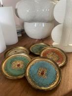 Vintage Florentijnse Onderzetters (5), Ophalen of Verzenden, Gebruikt, Glas of Kopje