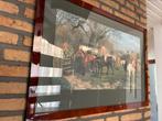 Schilderij met notenhouten lijst, Antiek en Kunst, Ophalen