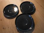 3 blauwe vintage Ceramano W. Germany bordjes, Verzenden