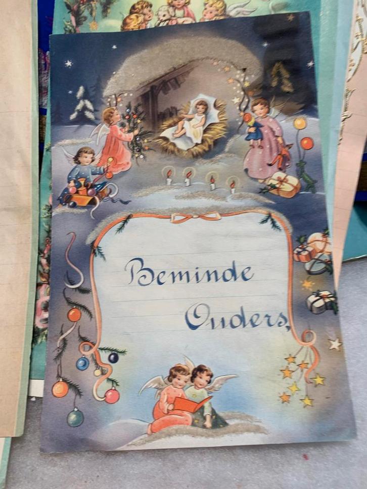 #kerst antieke kerst groeten kaarten 1930-1960, Diversen, Kerst, Gebruikt, Ophalen of Verzenden