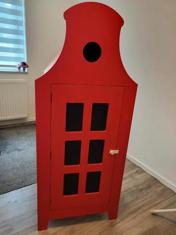 Klokgevelkast Dapper, rood -wit, 140cm beschikbaar voor biedingen
