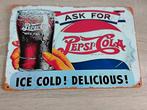 PEPSI =COLA   ICE COLD,!DELICIOUS!, Ophalen of Verzenden, Zo goed als nieuw, Reclamebord