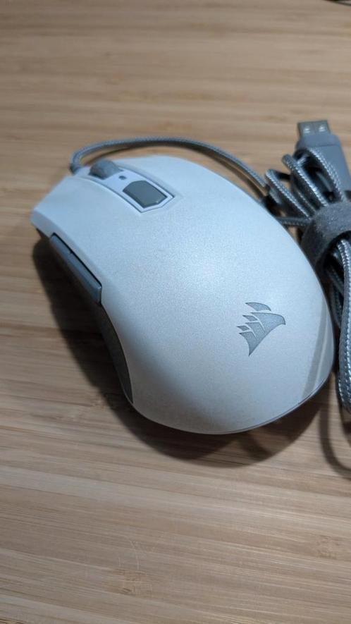 Corsair M55 RGB PRO – witte gaming muis, Computers en Software, Muizen, Gebruikt, Gaming muis, Ophalen of Verzenden
