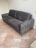 grijs velours bankstel 215 cm van 1050 EUR nu voor, Ophalen, Driepersoons, 75 tot 100 cm, Zo goed als nieuw