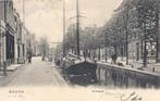 Gouda Turfmarkt met boten en mensen +stratengezicht 1904, Verzenden, Voor 1920, Gelopen, Zuid-Holland