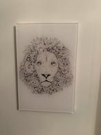 Leuk schilderij met leeuwenkop zwart/wit op plexiglas, Huis en Inrichting, Woonaccessoires | Schilderijen, Tekeningen en Foto's