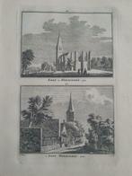 319-320*/ kopergravure uit 1752 van kerk en dorp Heemskerk, Antiek en Kunst, Kunst | Etsen en Gravures, Ophalen of Verzenden