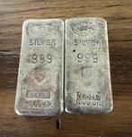 2x 1kg Swiss Bank Coorperation / Schone / Oplopend nummer, Postzegels en Munten, Edelmetalen en Baren, Ophalen of Verzenden, Zilver