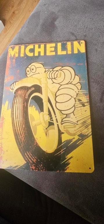Metalen Michelin Reclamebord - Motorfiets beschikbaar voor biedingen