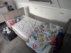 Steigerhouten bed 1 persoons, Ophalen, 85 tot 100 cm, Gebruikt, Matras