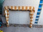 2 zonneluifels (Markies) geel/wit gestreept gratis, Tuin en Terras, 150 tot 300 cm, Ophalen, Gebruikt, Knikarmscherm