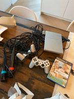 PS2 Slim Zilver met Singstar en Controller, Spelcomputers en Games, Spelcomputers | Sony PlayStation 2, Ophalen, Met 1 controller