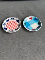 2 Boch Boerenbont Petit Four Schoteltjes, Huis en Inrichting, Keuken | Servies, Ophalen, Gebruikt, Schaal of Schalen, Aardewerk