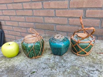 Antieke Chinese Shiwan Gemberpot (3 stuks) beschikbaar voor biedingen