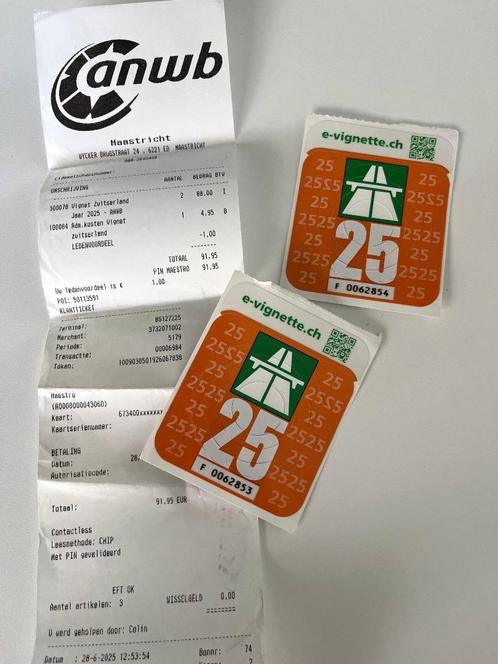 2=1 vignetten Zwitserland + aankoopbon per 18 augustus 2025, Tickets en Kaartjes, Autovignetten, Drie personen of meer