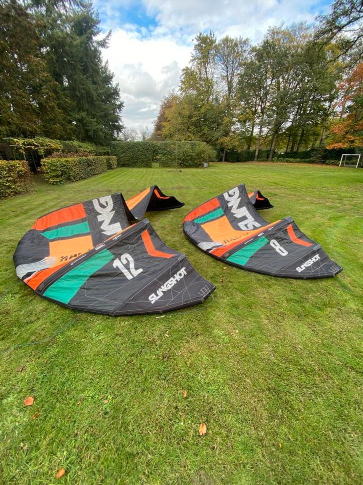 Slingshot Rally 2017 complete Kiteset kite bar, harnas ect, Watersport en Boten, Kitesurfen, Zo goed als nieuw, Kitesurf-set, 8 m²