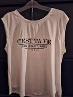 Witte Vero Moda top met tekst (L), Kleding | Dames, Vero Moda, Wit, Maat 42/44 (L), Ophalen of Verzenden