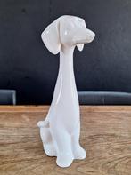 vintage porseleinen hond Jema nr 321 uniek in wit h= 34cm, Ophalen of Verzenden, Gebruikt, Dier