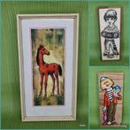 Diverse vintage kinderlijstjes met afbeeldingen prent retro, Huis en Inrichting, Ophalen of Verzenden, Hout, Minder dan 50 cm