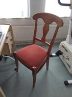 Houten stoel met rode zitting, Huis en Inrichting, Stoelen, Ophalen, Rood, Eén