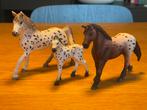 Schleich Knabstuber hengst en veulen en Appaloosa merrie, Ophalen of Verzenden, Zo goed als nieuw, Paard, Beeldje of Figuurtje