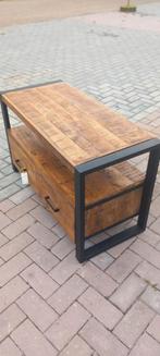 Mango tvmeubel / sidetable met 2 ruime lade's.., Huis en Inrichting, Tafels | Salontafels, Ophalen, Nieuw, Rechthoekig, Minder dan 50 cm