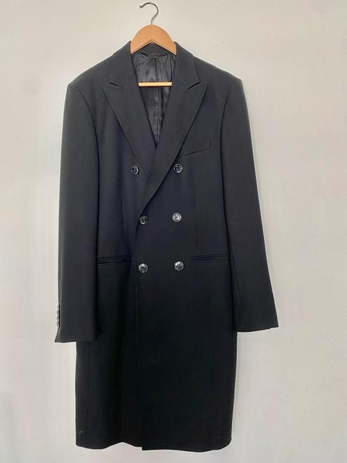 100% wol - Richmond heren lange jas / mantel, Kleding | Heren, Jassen | Winter, Zo goed als nieuw, Maat 48/50 (M), Zwart, Ophalen of Verzenden
