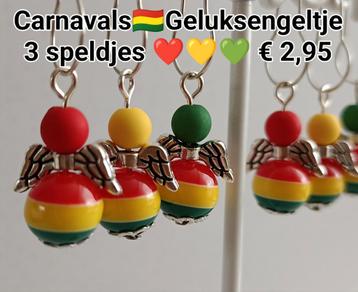 Setje van 3 rood/geel/groen speldjes voor Carnaval