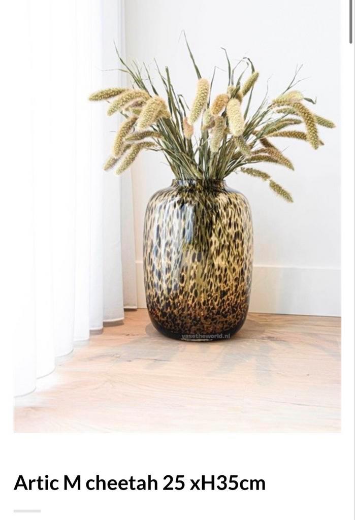 Vase World Artic M Cheetah - Prachtige Vaas!, Huis en Inrichting, Woonaccessoires | Vazen, Nieuw, Overige kleuren, Minder dan 50 cm