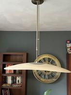 Hanglamp ovaal gebogen matglas / rvs / dimmer., Huis en Inrichting, Lampen | Hanglampen, Glas, Gebruikt, Ophalen