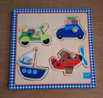 Houten Puzzel Vervoermiddelen - Lief!, 2 tot 4 jaar, Ophalen of Verzenden, Zo goed als nieuw, Van hout