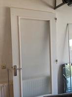Witte massieve binnendeur met melkglas., Ophalen, Zo goed als nieuw, Binnendeur, 200 tot 215 cm