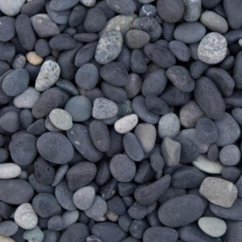 ACTIE Beach pebbles zwart 30-80 mm 20 kg zak, Tuin en Terras, Grind, Keien en Split, Nieuw, Kei, Antraciet, Overige materialen