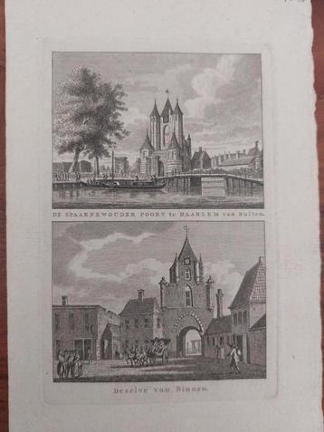 68-69 / Spaarnewouder Poort te Haarlem Gravure J. Bulthuis beschikbaar voor biedingen