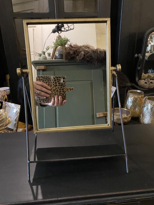 Kantelspiegel, spiegeltje, make-up spiegel zwart goud VdlM, Huis en Inrichting, Woonaccessoires | Spiegels, Nieuw, Minder dan 50 cm