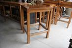 6 mooie bartafels statafel hout metaal horeca mancave cafe, Ophalen, Gebruikt, Met voetsteun, 60 tot 90 cm